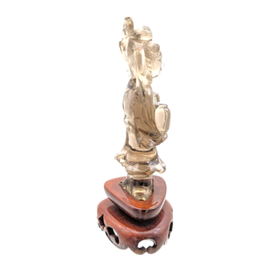 Vintage Chinese Smoky Quartz Guan Yin