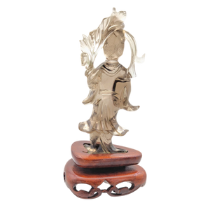 Vintage Chinese Smoky Quartz Guan Yin
