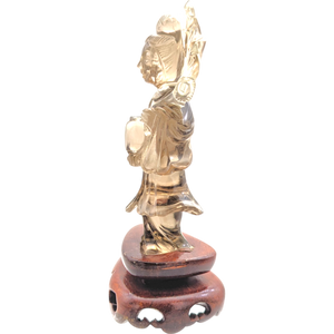 Vintage Chinese Smoky Quartz Guan Yin