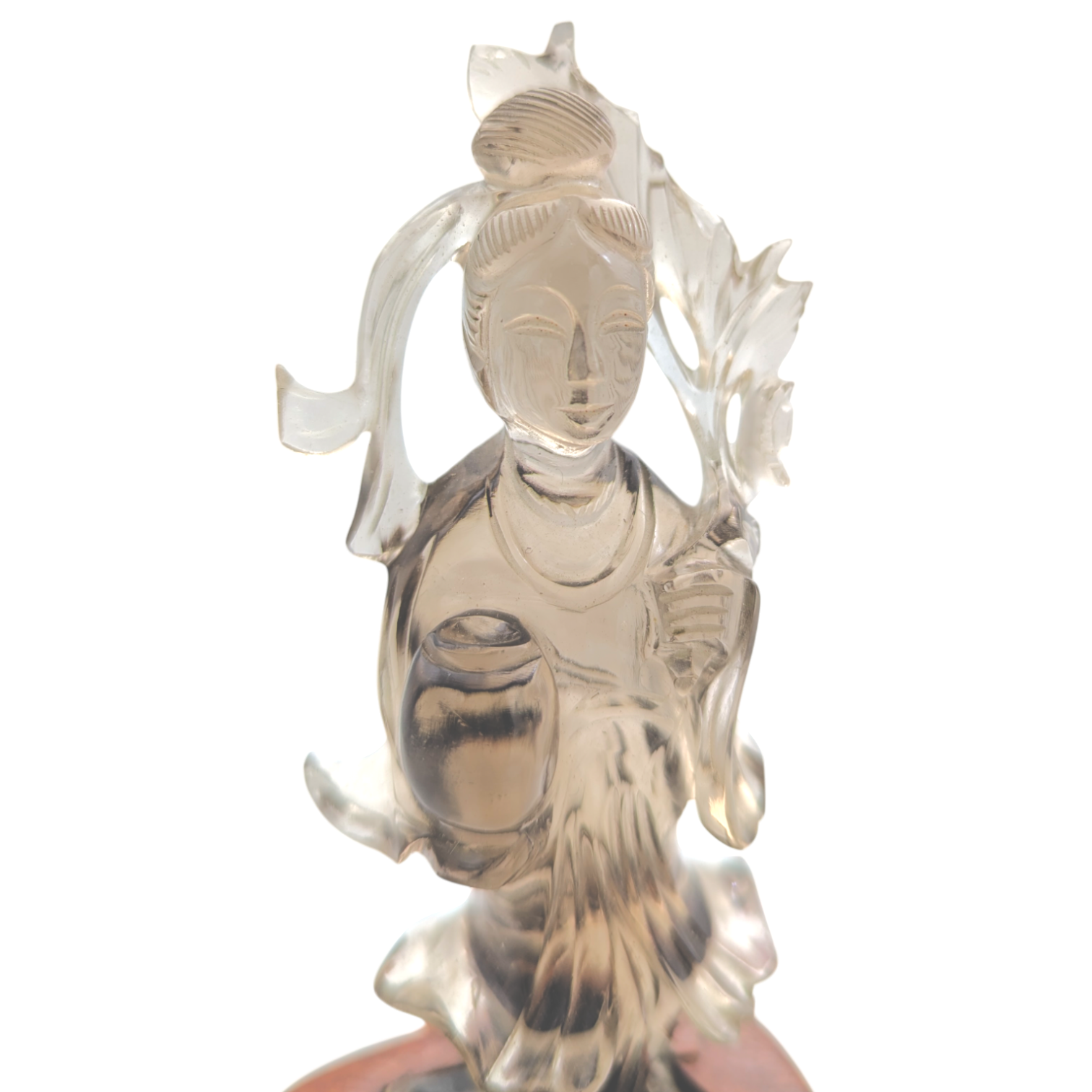 Vintage Chinese Smoky Quartz Guan Yin