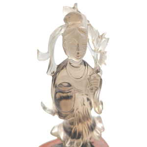 Vintage Chinese Smoky Quartz Guan Yin