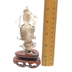 Vintage Chinese Smoky Quartz Guan Yin