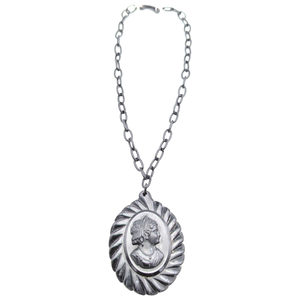 Vintage Art Deco Celluloid Cameo Necklace