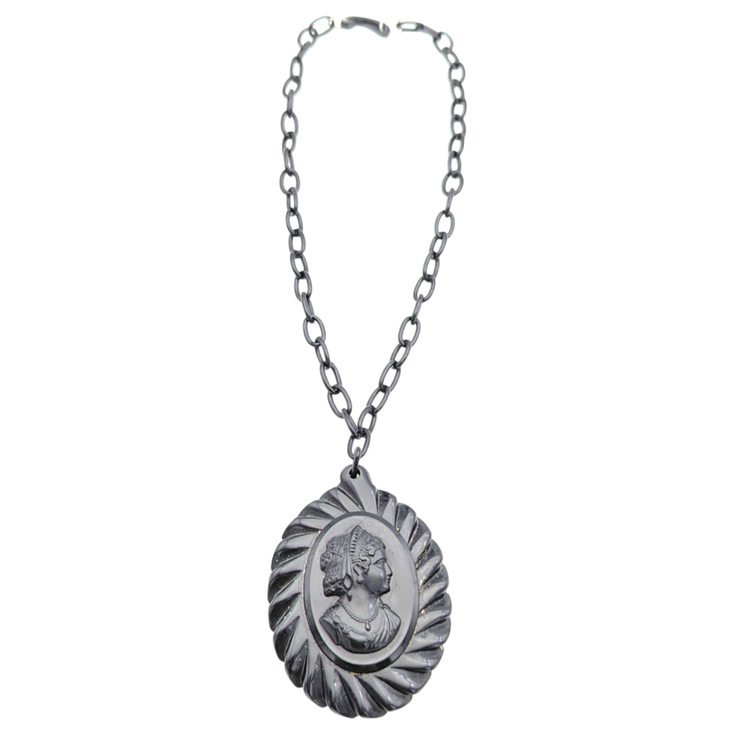 Vintage Art Deco Celluloid Cameo Necklace