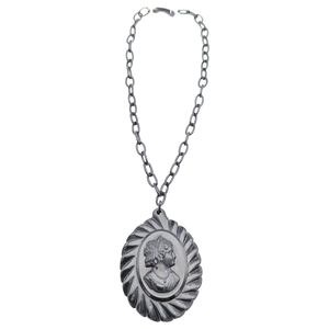Vintage Art Deco Celluloid Cameo Necklace