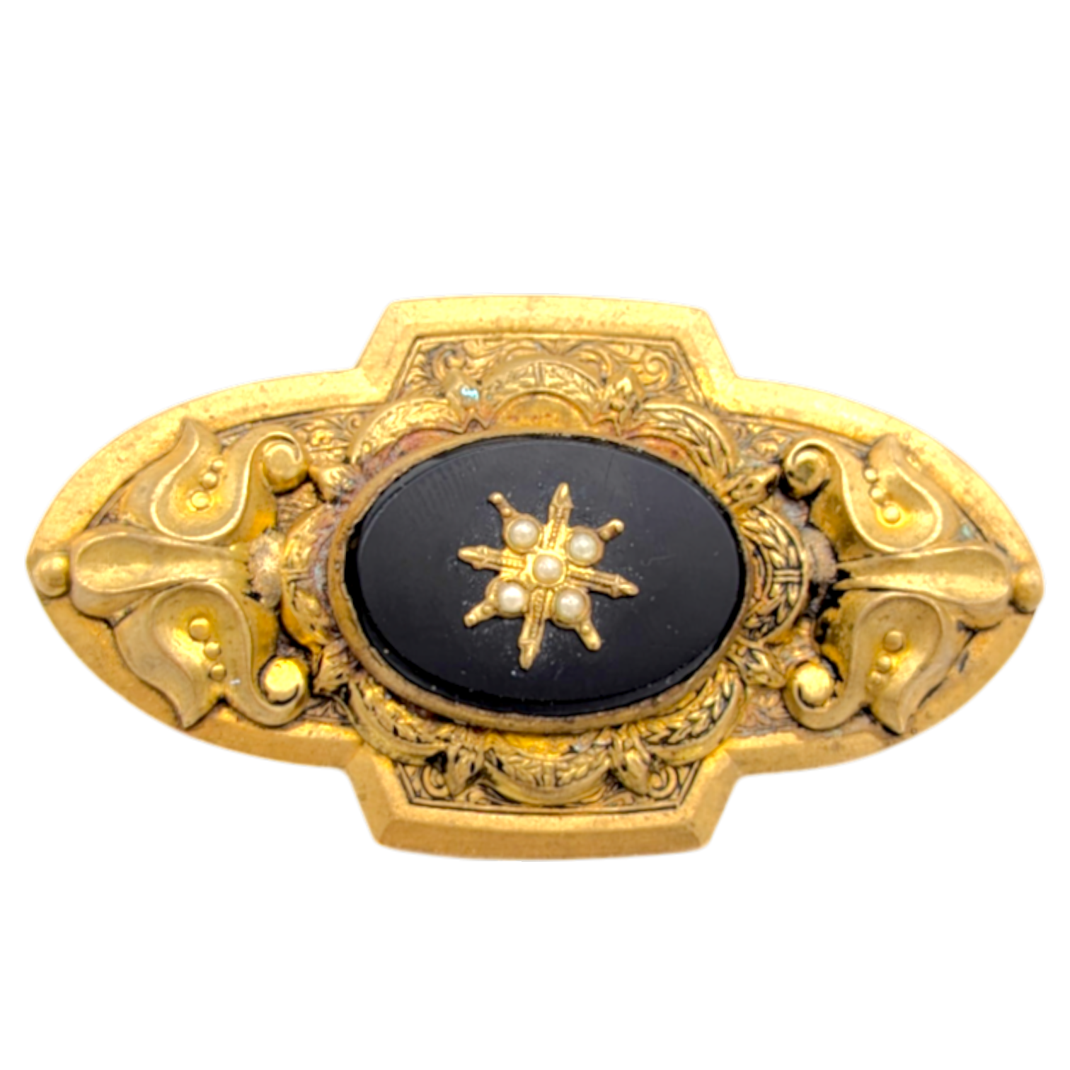 Antique Gold Filled Mourning Brooch Circa 1910