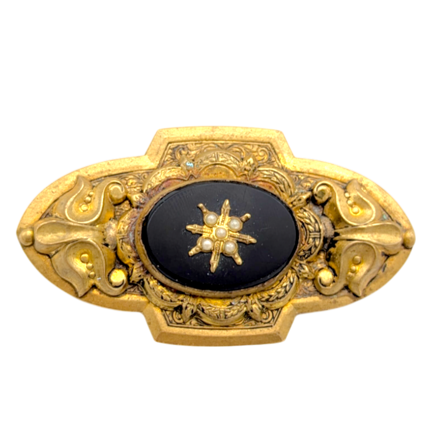 Antique Gold Filled Mourning Brooch Circa 1910
