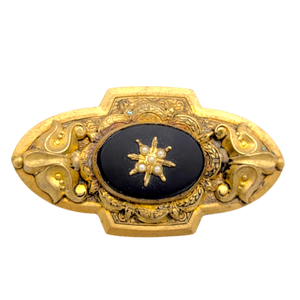 Antique Gold Filled Mourning Brooch Circa 1910
