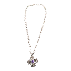 Vintage Sterling Silver Jerusalem Cross Necklace