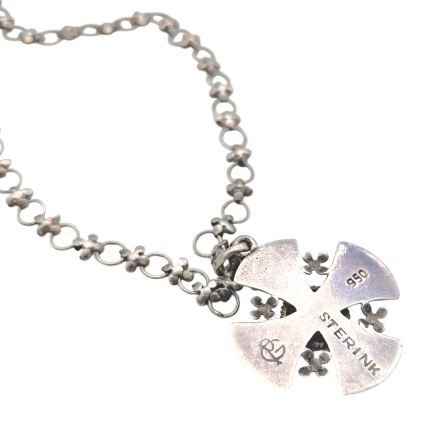 Vintage Sterling Silver Jerusalem Cross Necklace