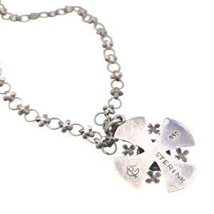 Vintage Sterling Silver Jerusalem Cross Necklace