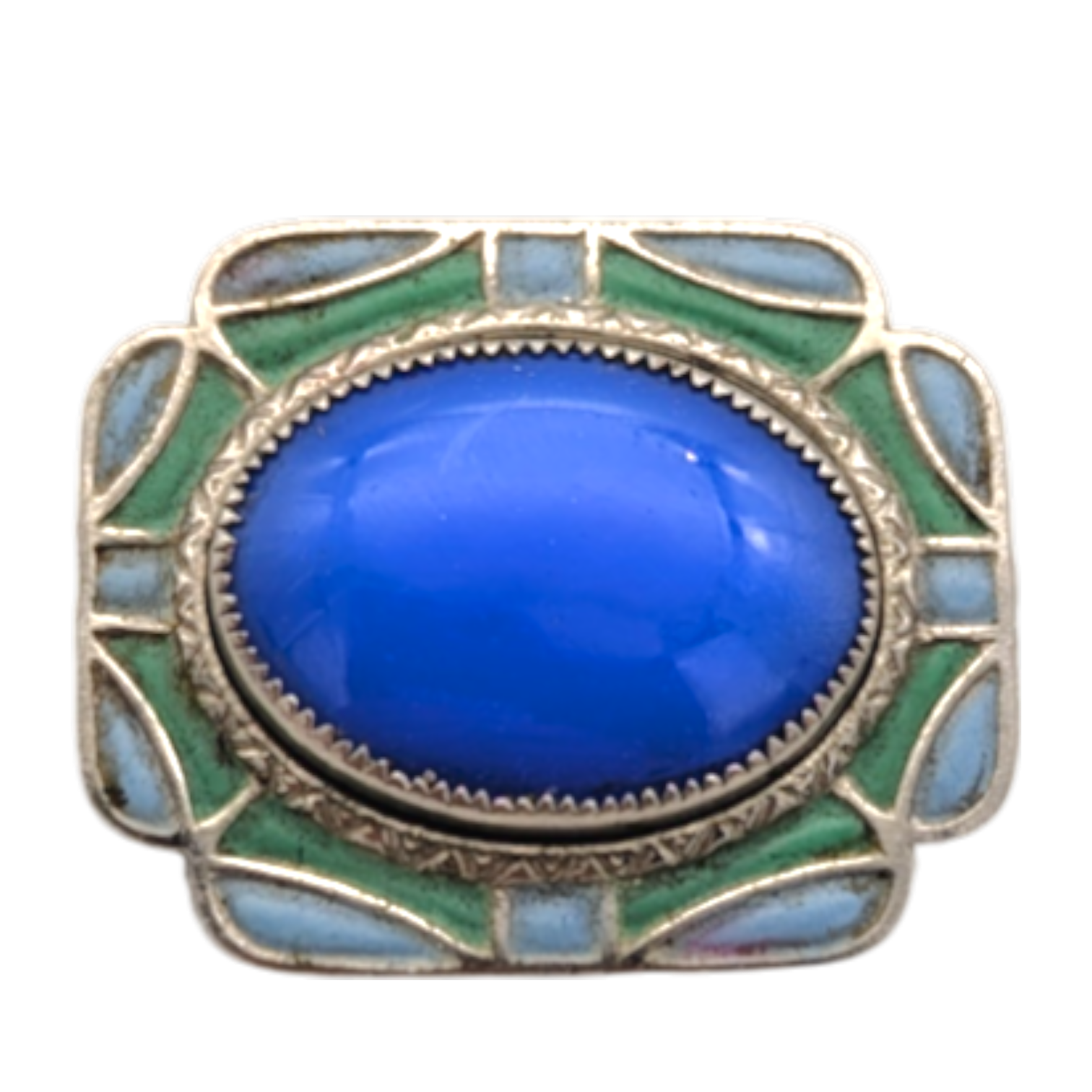 1920s/1930s Art Deco Czech Glass Enamel Brooch