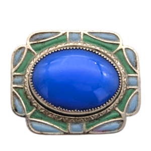 1920s/1930s Art Deco Czech Glass Enamel Brooch