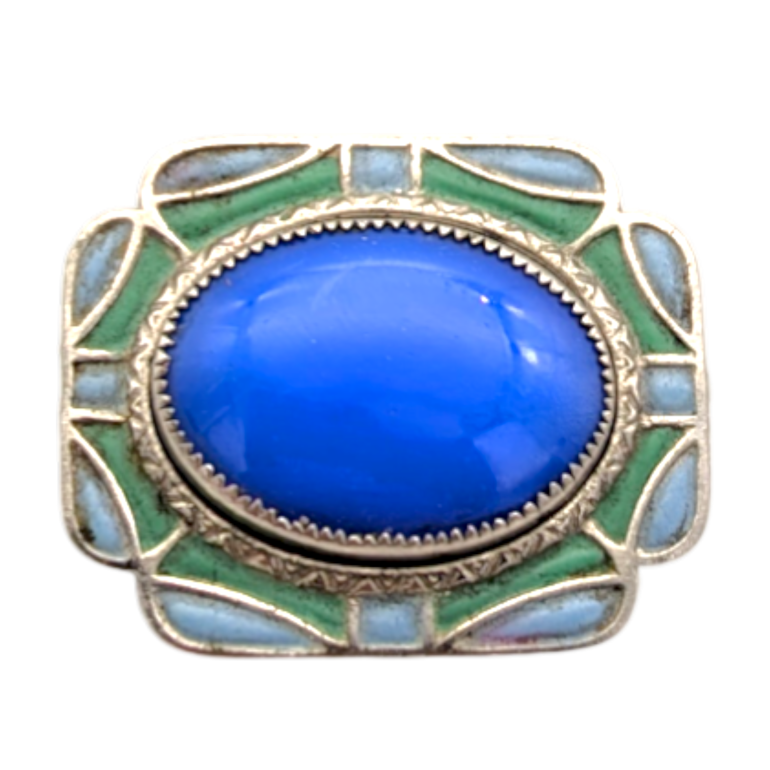 1920s/1930s Art Deco Czech Glass Enamel Brooch