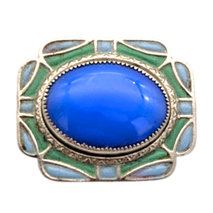 1920s/1930s Art Deco Czech Glass Enamel Brooch