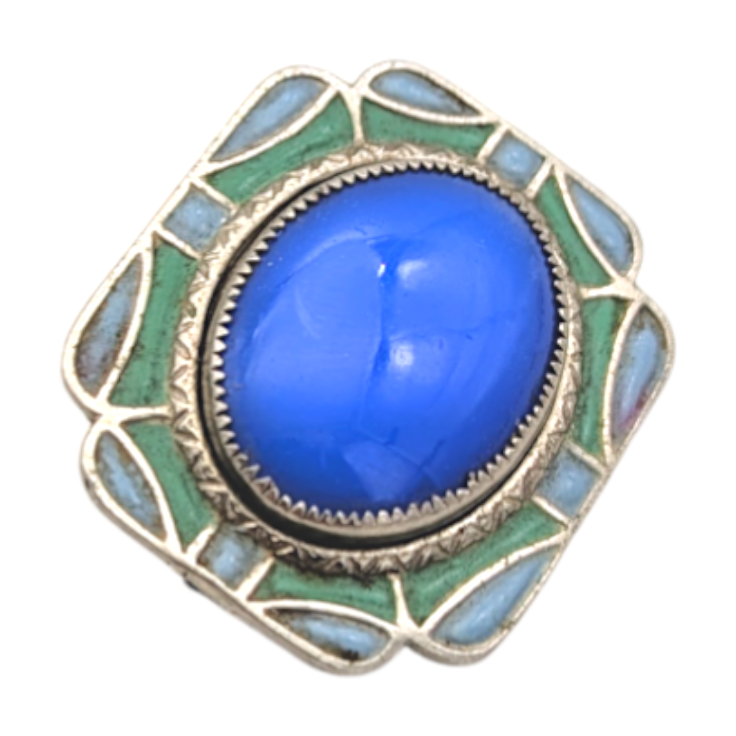 1920s/1930s Art Deco Czech Glass Enamel Brooch