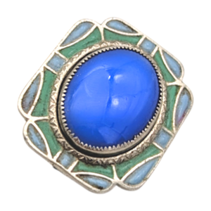 1920s/1930s Art Deco Czech Glass Enamel Brooch
