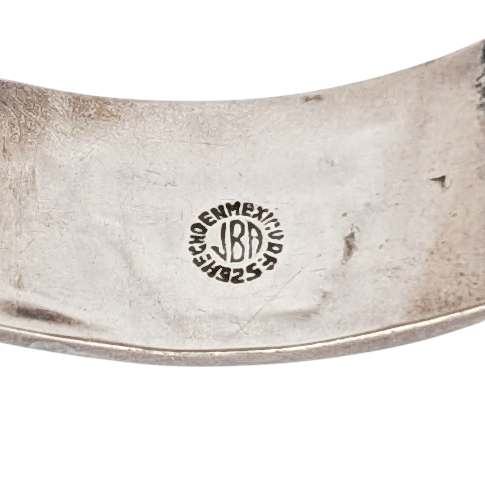 Vintage Sterling Silver Crushed Turquoise Taxco Bracelet