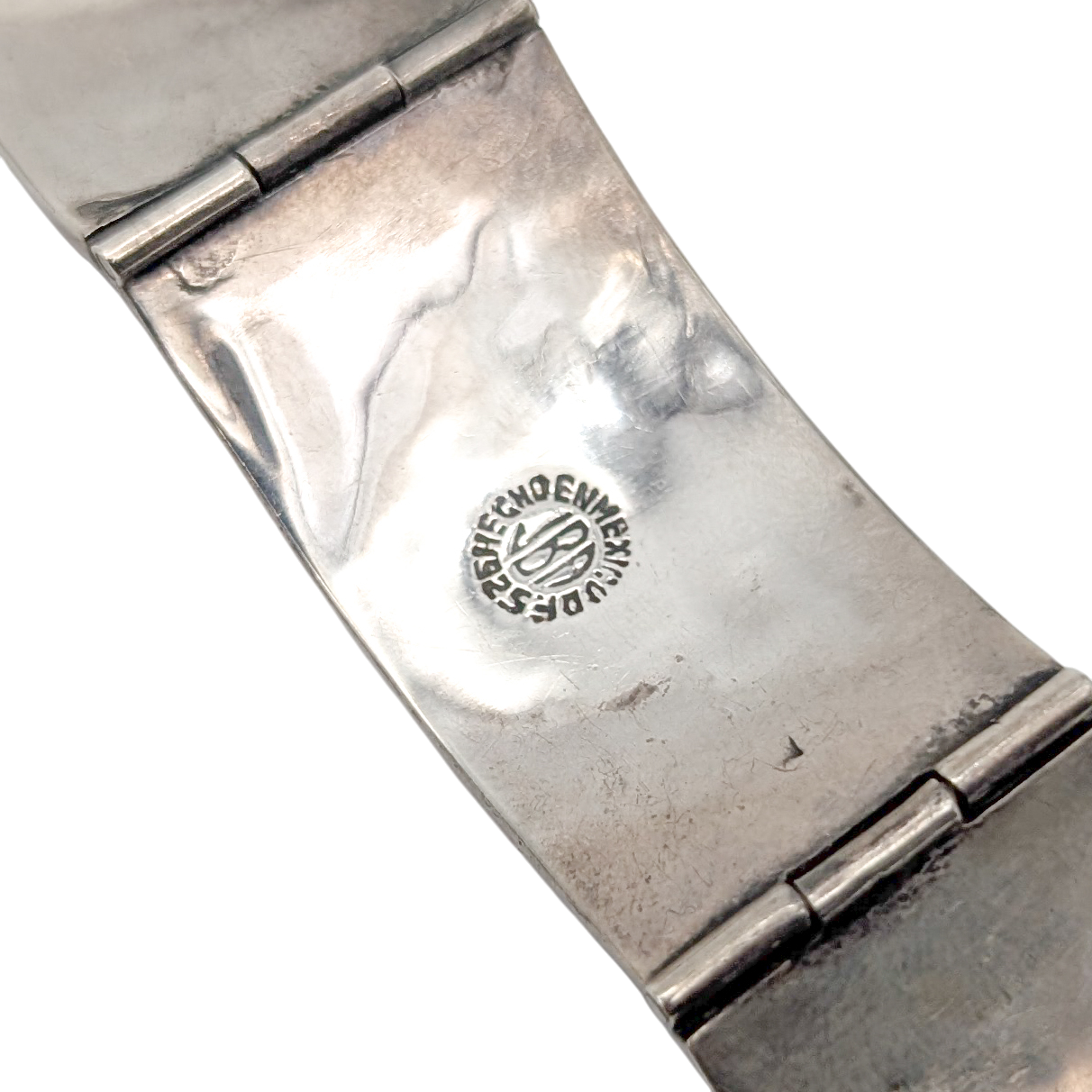 Vintage Sterling Silver Crushed Turquoise Taxco Bracelet