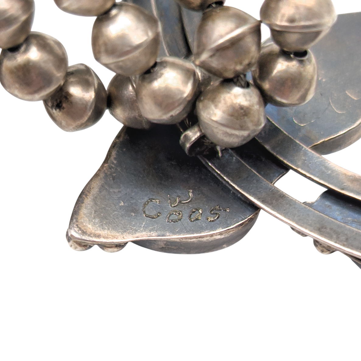 Vintage Old Pawn Sterling Silver Turquoise Squash Blossom Necklace