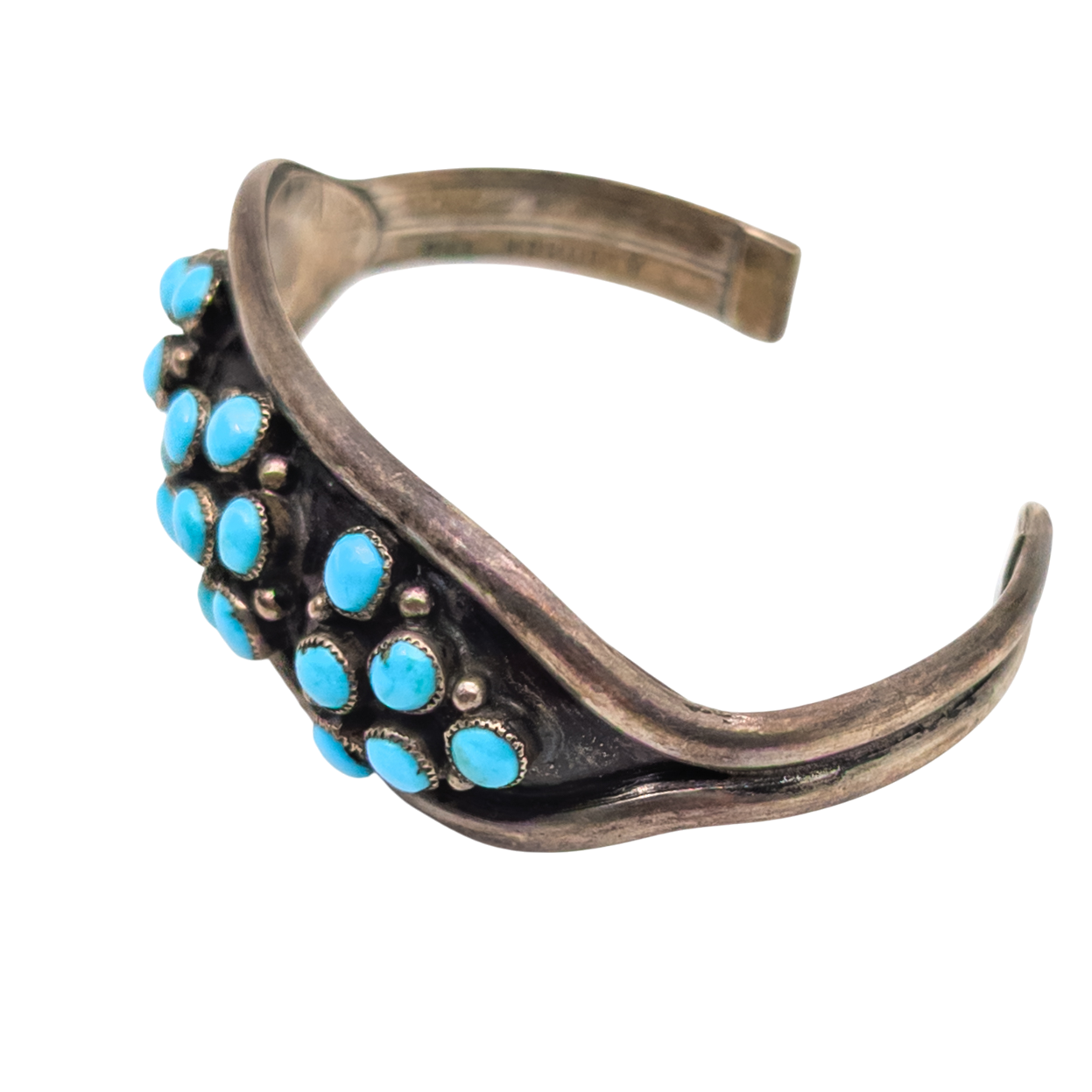 Vintage Zuni Sterling Silver Turquoise Cuff Bracelet