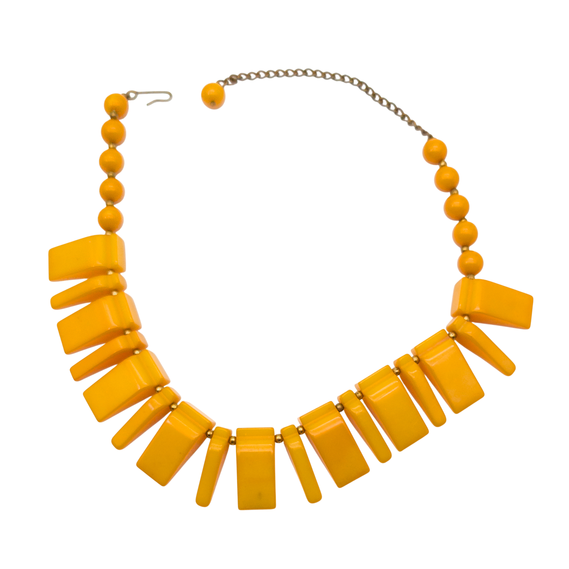 Vintage Butterscotch Bakelite Fringe Necklace