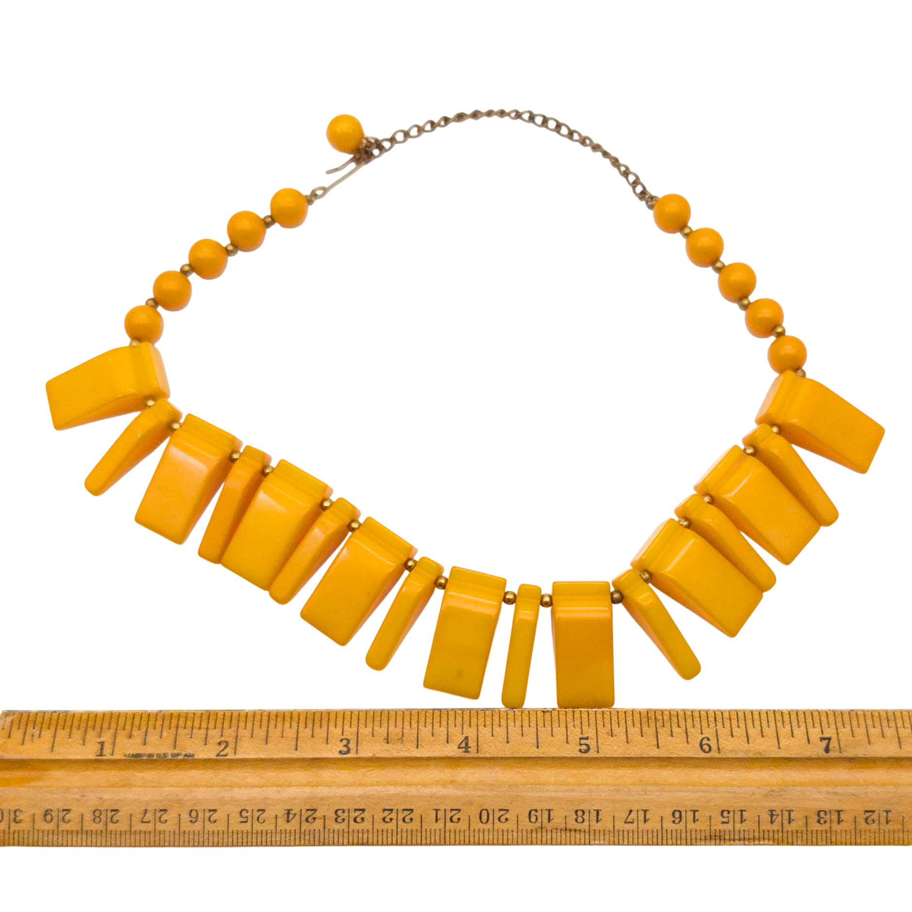 Vintage Butterscotch Bakelite Fringe Necklace