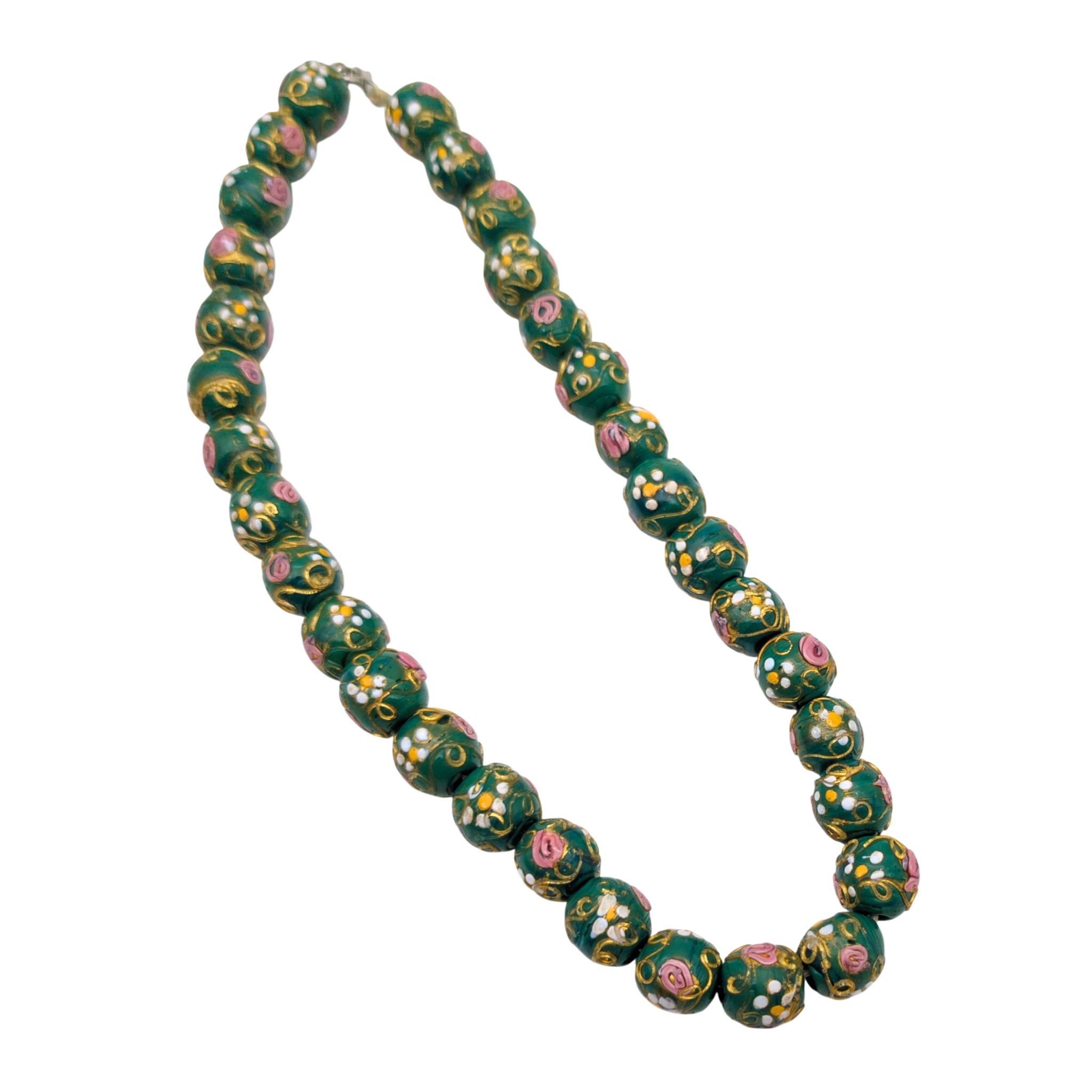 Vintage 1940s Venetian Peking Glass Bead Necklace