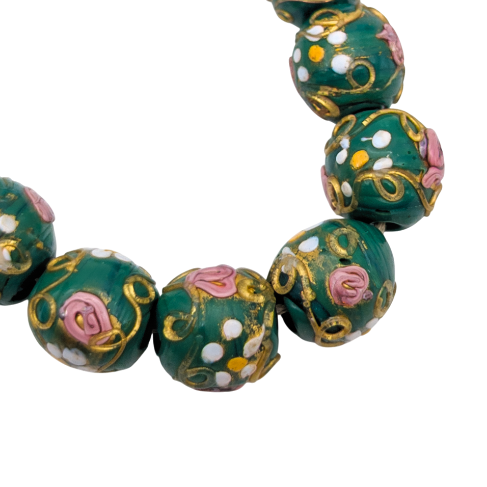 Vintage 1940s Venetian Peking Glass Bead Necklace