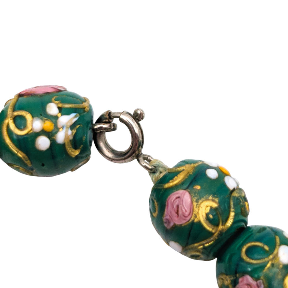 Vintage 1940s Venetian Peking Glass Bead Necklace