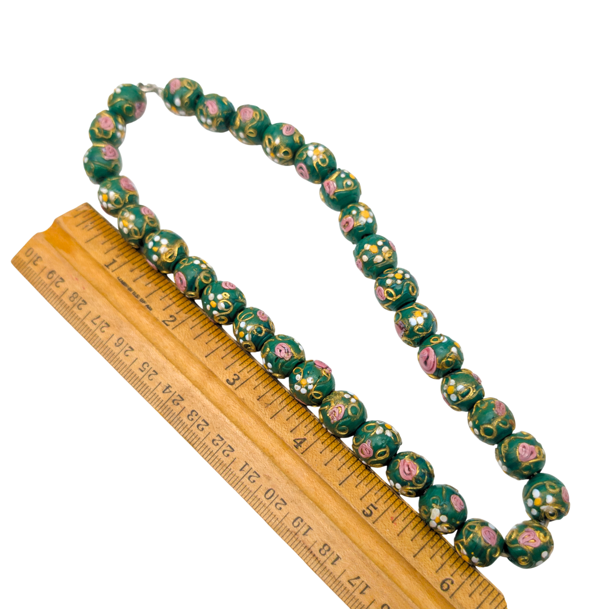 Vintage 1940s Venetian Peking Glass Bead Necklace