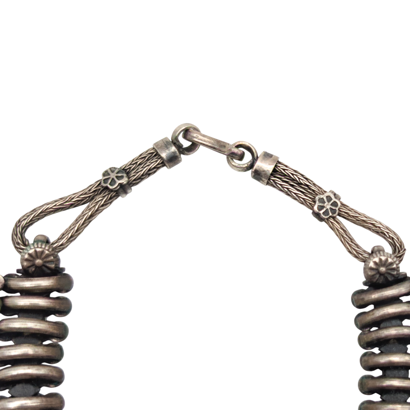 Vintage Nepalese Silver Tharu Fringe Collar Necklace