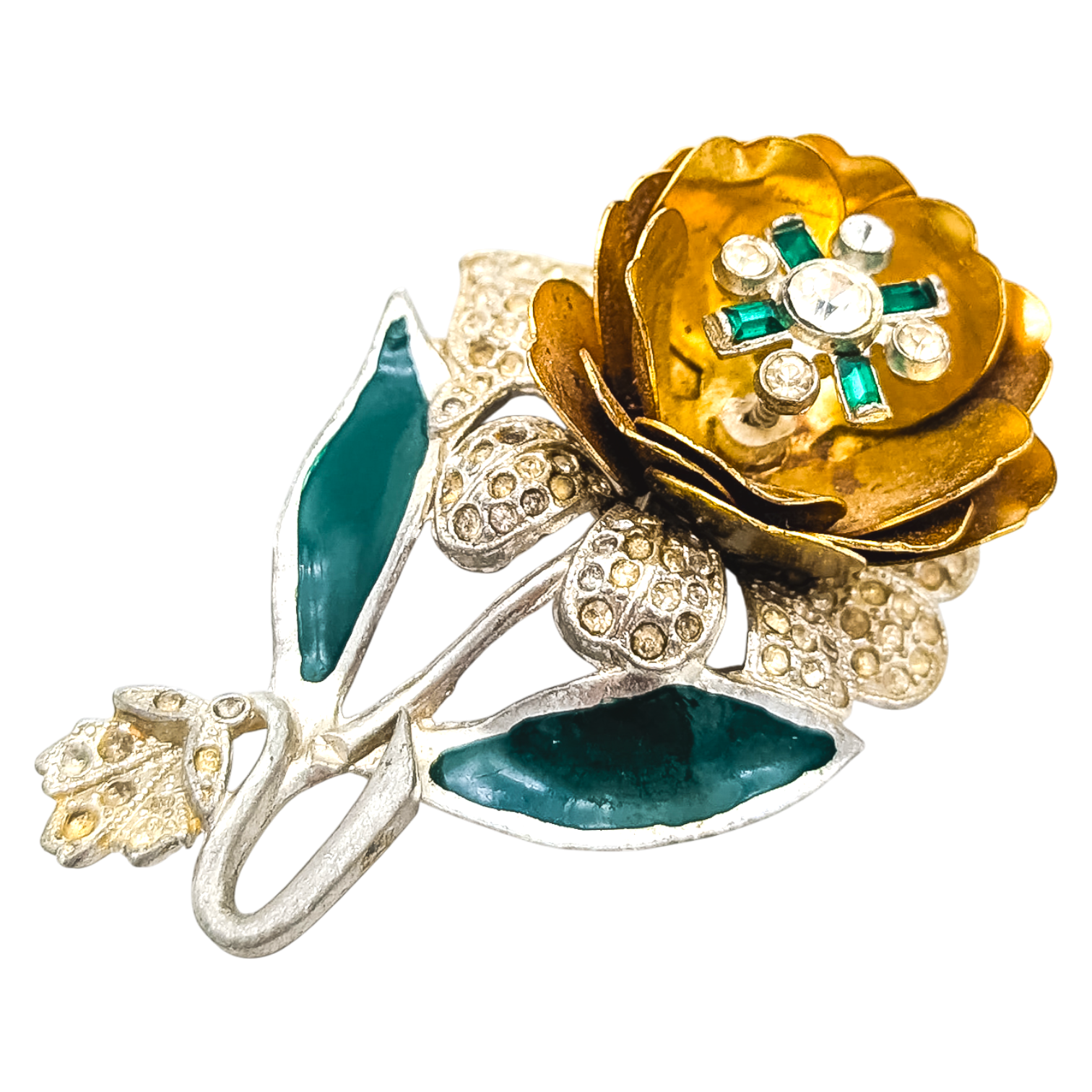 Vintage Art Deco Trembler Flower Brooch
