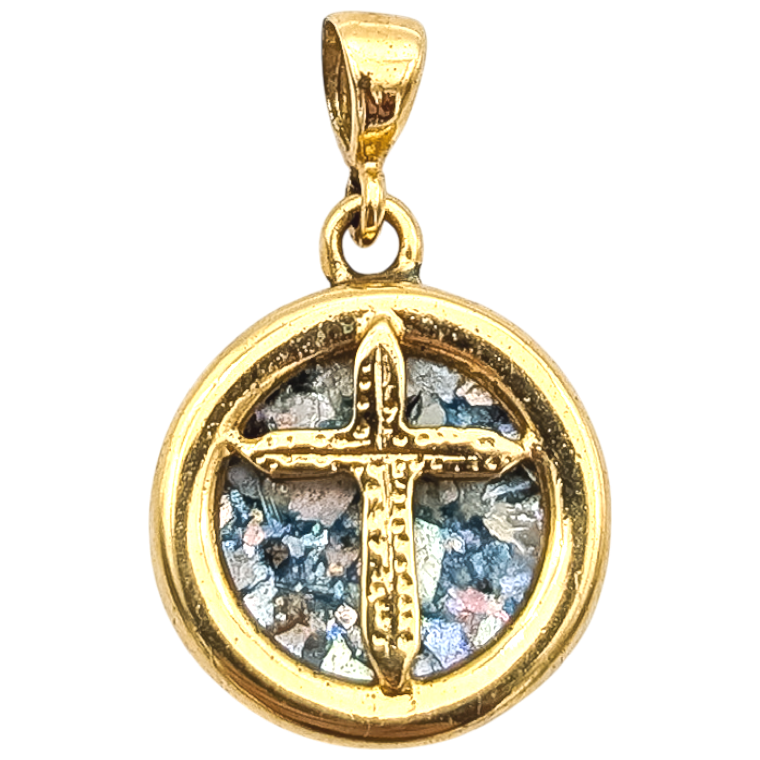 Vintage 925 Silver Ancient Roman Glass Pendant