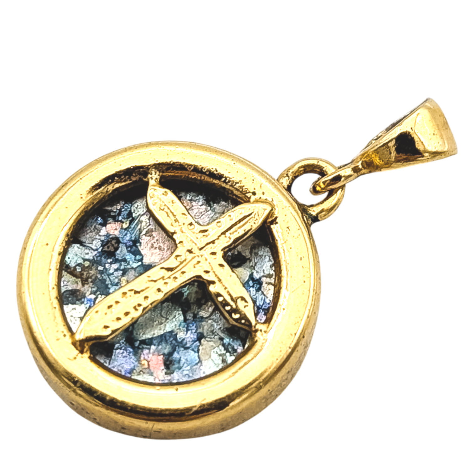 Vintage 925 Silver Ancient Roman Glass Pendant