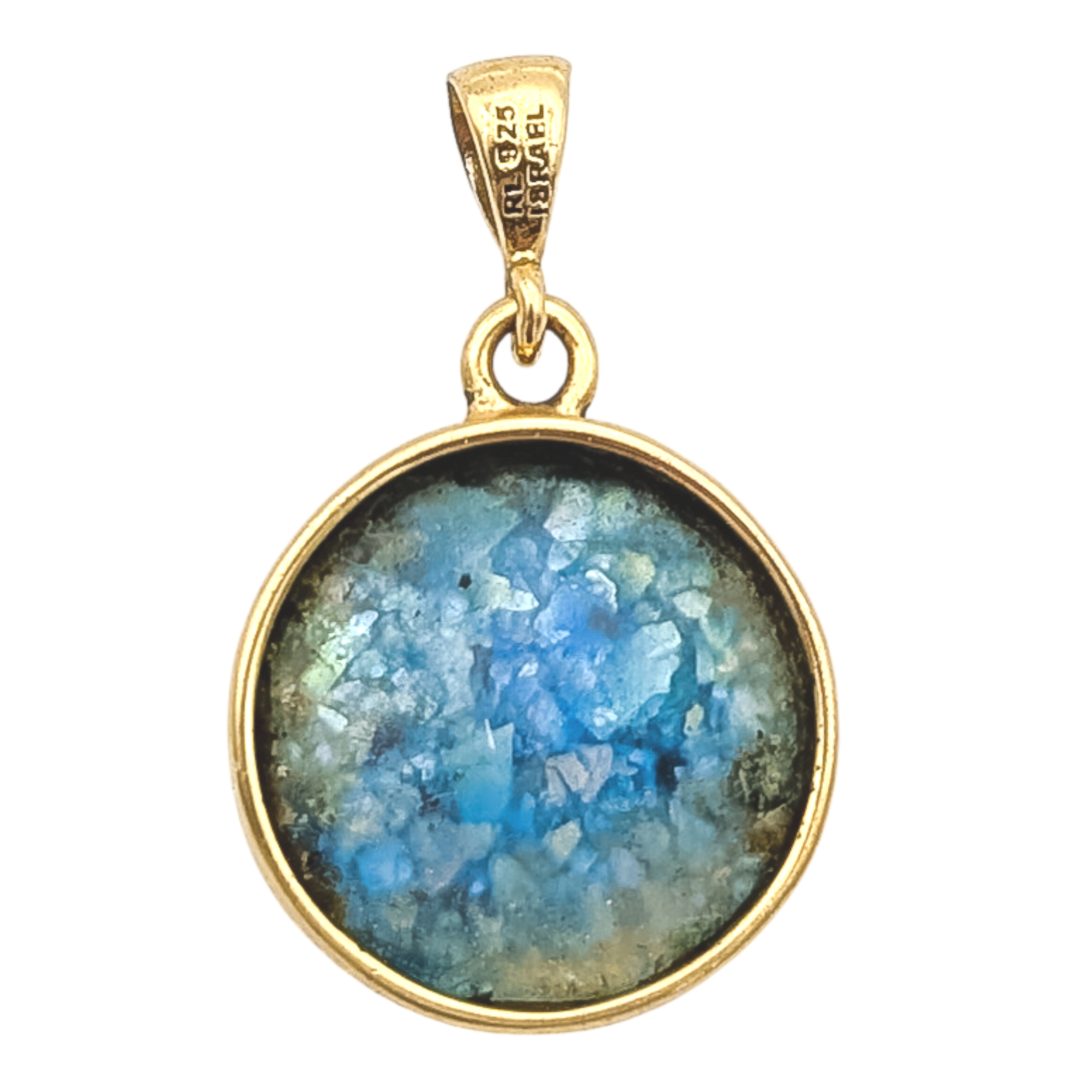 Vintage 925 Silver Ancient Roman Glass Pendant