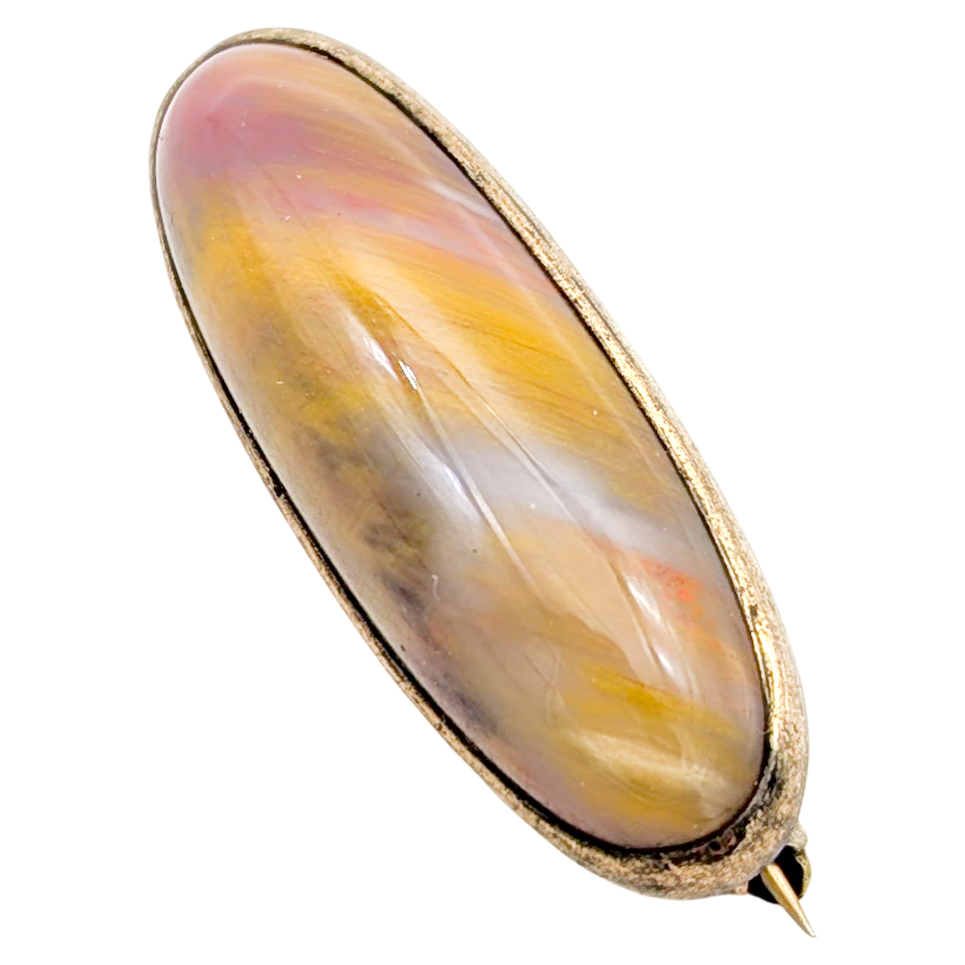 Antique Victorian Scottish Agate Brooch
