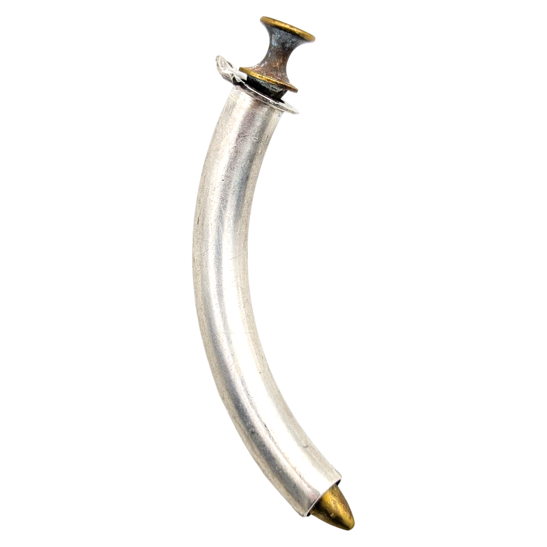 Antique Medical Tracheotomy Tube With Brass Insert