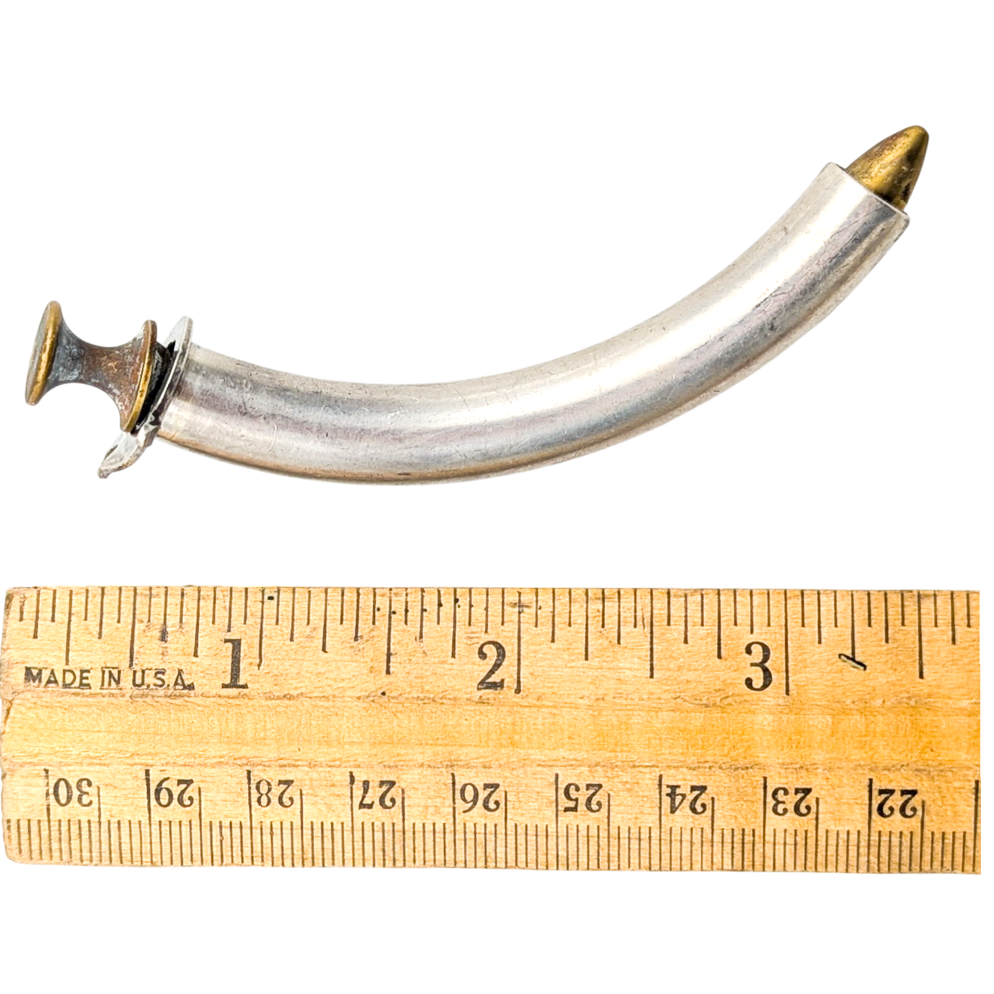 Antique Medical Tracheotomy Tube With Brass Insert