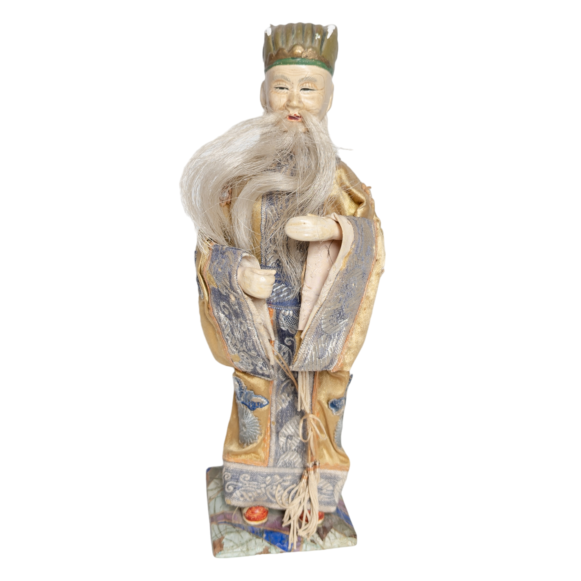 Antique Chinese Jointed Emperor Opera Doll