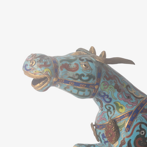 Antique Chinese Cloisonne Horse Censer