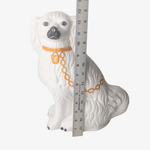 Antique Staffordshire Spaniel Pottery Statue Set