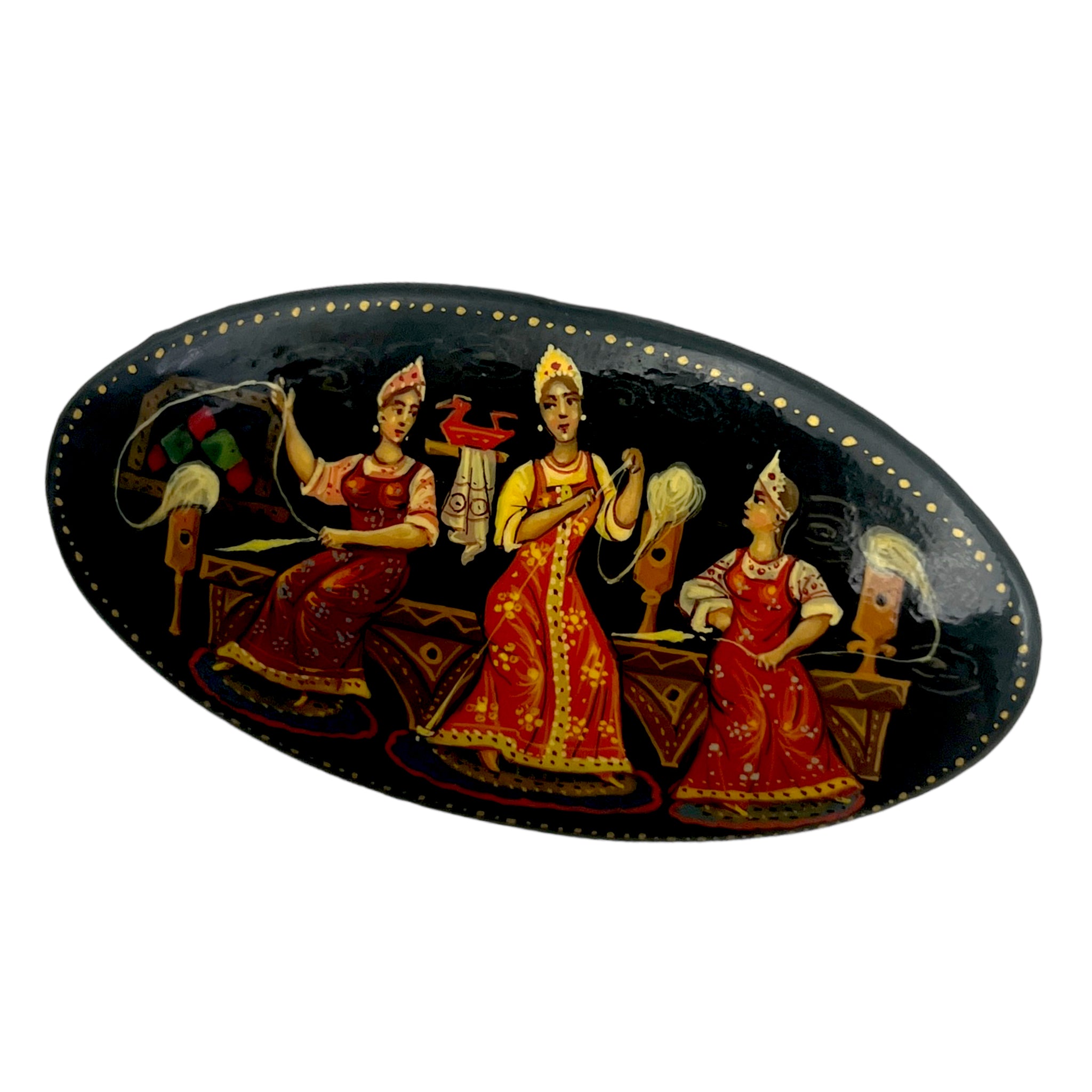 Vintage Hand Painted Russian Brooch