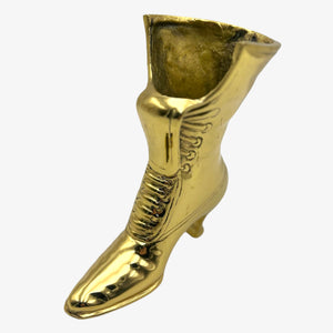 Vintage Brass High Heel Boot Planter
