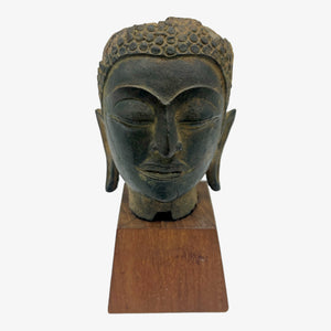 Ancient Thai Bronze Buddha Head