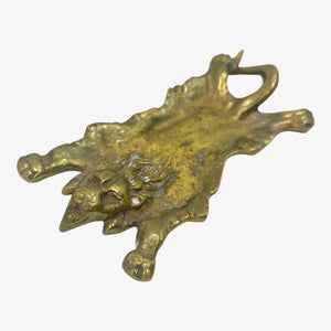 Vintage Brass Lion Skin Ashtray
