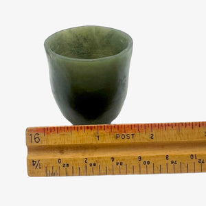 Antique Carved Jade Shot Glass
