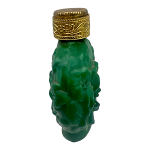 Antique Malachite Glass Perfume Bottle