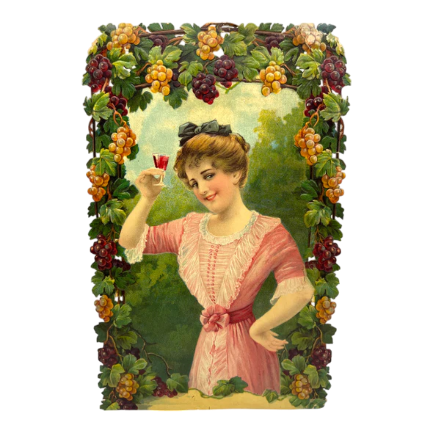 Antique Edwardian Die Cut Embossed Portrait