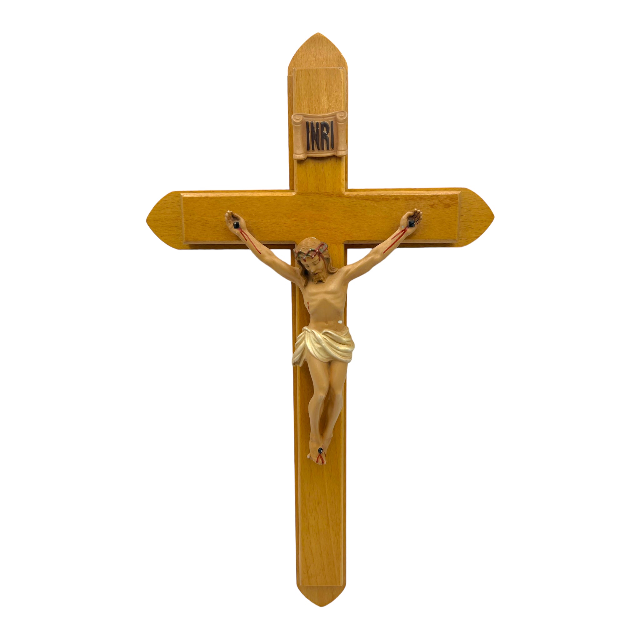 Vintage Wood Last Rites Crucifix